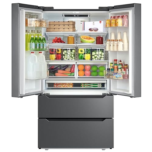 36" Stainless Steel French Door Refrigerator with Ice Maker