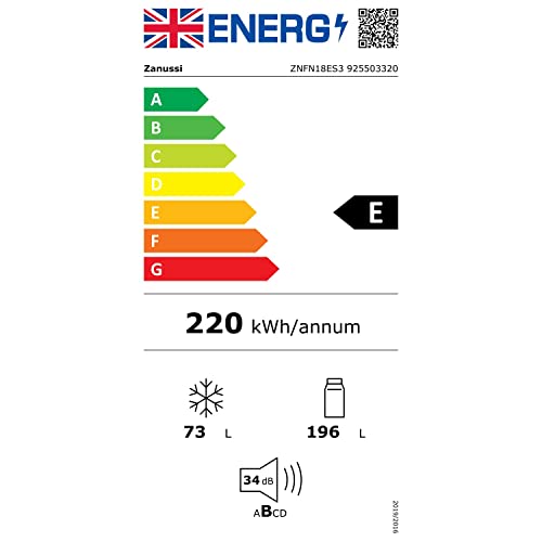 Zanussi Built-In LowFrost Fridge Freezer, 196L