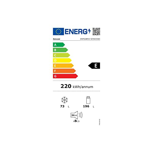 Zanussi Built-In LowFrost Fridge Freezer, 196L