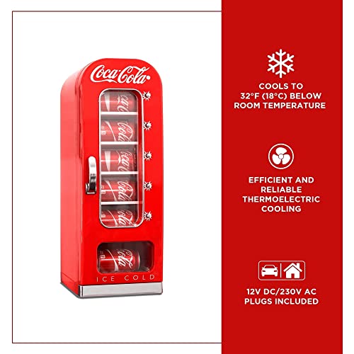 Coca-Cola Retro Mini Fridge 5L Red Display Window