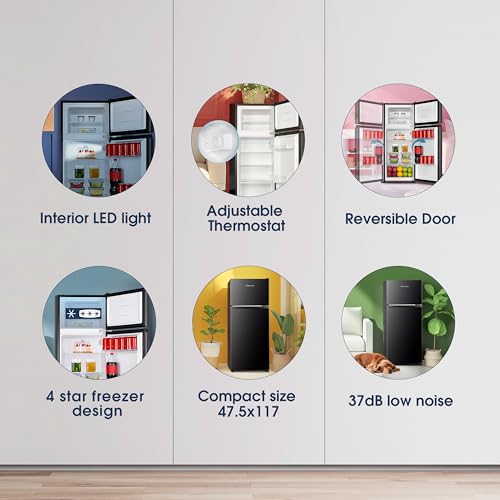 Fridgemaster MTM48120EB Black 80/20 Fridge Freezer