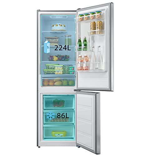 Midea 310L Frost Free Fridge Freezer Inox