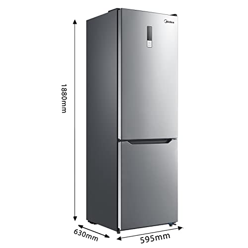 Midea 310L Frost Free Fridge Freezer Inox