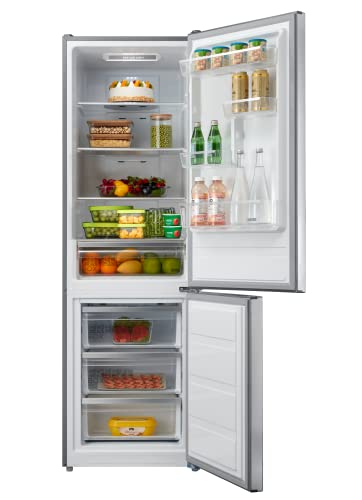Midea 310L Frost Free Fridge Freezer Inox