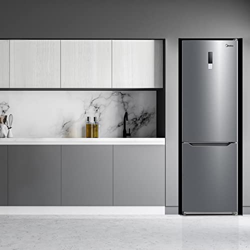 Midea 310L Frost Free Fridge Freezer Inox