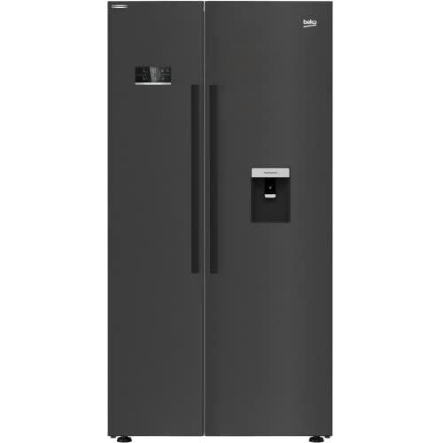 Beko HarvestFresh Black Steel American Fridge Freezer