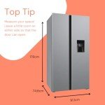 SIA 627L Silver American Fridge Freezer with Dispenser