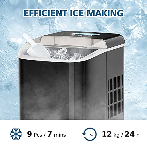 TANGZON Portable Ice Maker, 9 Cubes in 7 Mins