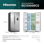 Hisense 578L Black Side-by-Side Fridge Freezer