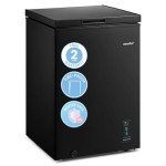 COMFEE' 99L Freestanding Chest Freezer - Black