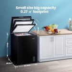 COMFEE' 99L Freestanding Chest Freezer - Black