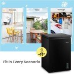 COMFEE' 99L Freestanding Chest Freezer - Black