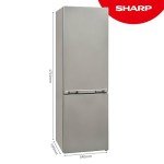 SHARP 60/40 Combi Fridge Freezer, Silver, 170cm