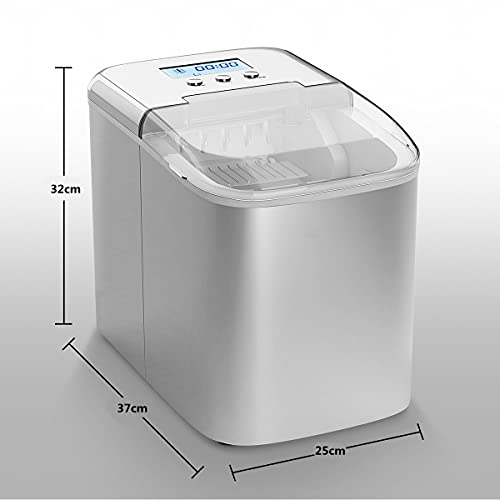 GYMAX Countertop Ice Maker, 12kg/24h, Silver