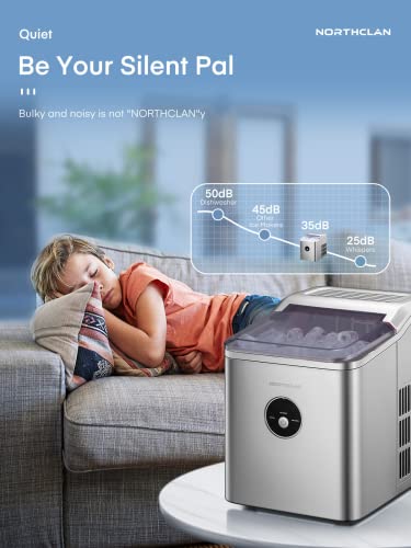 Silver Countertop Ice Maker with LED Display