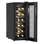 Baridi Black 12-Bottle Wine Cooler - Quiet & Touch Control