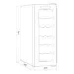 Baridi Black 12-Bottle Wine Cooler - Quiet & Touch Control