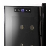 Baridi Black 12-Bottle Wine Cooler - Quiet & Touch Control