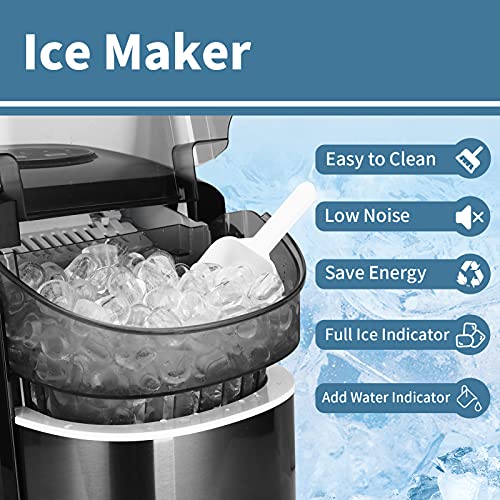 Countertop Ice Maker with Self-cleaning Program, Black
