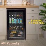 Russell Hobbs 93L Undercounter Beverage Fridge - Black