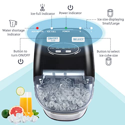 Portable Electric Ice Maker, 26lbs in 24Hrs