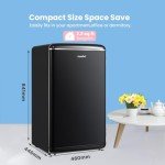 Comfee' 93L Retro Black Under Counter Fridge