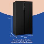 Russell Hobbs 442L Black American Fridge Freezer