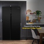 Russell Hobbs 442L Black American Fridge Freezer