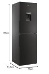 Candy 50/50 Fridge Freezer with Water Dispenser - Black