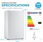 Subcold Eco100 LED Under-Counter White Fridge