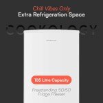 Cookology 185L 50/50 Freestanding Fridge Freezer - White