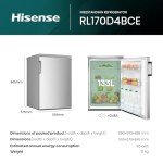 Compact 133L Under-Counter Refrigerator