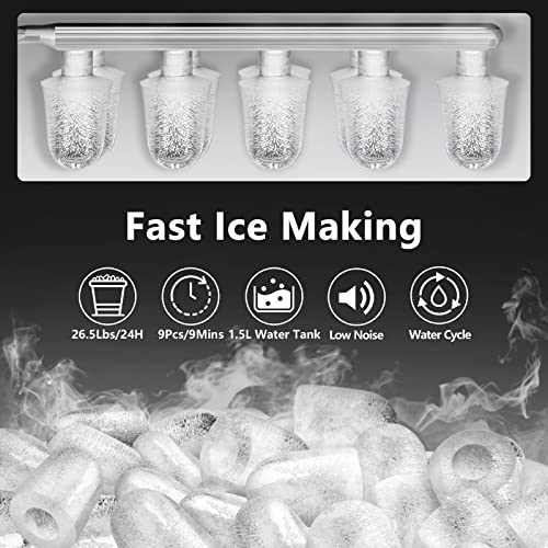 Countertop Bullet Ice Maker with 12kg Daily Capacity