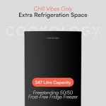 Cookology 50/50 Black Frost-Free Fridge Freezer