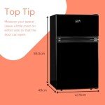 88L Black Under-Counter Fridge Freezer with 2 Doors