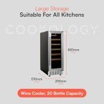 Cookology 30cm Freestanding Wine Cooler, 20 Bottles