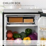 HOMCOM 91L Freestanding Under Counter Fridge Freezer Black