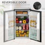 HOMCOM 91L Freestanding Under Counter Fridge Freezer Black