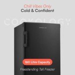 Cookology 160L Tall Black Upright Freezer