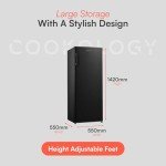 Cookology 160L Tall Black Upright Freezer