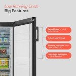 Cookology 160L Tall Black Upright Freezer