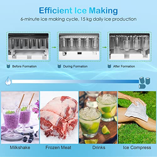 COSTWAY Countertop Ice Maker with Auto-Clean Function
