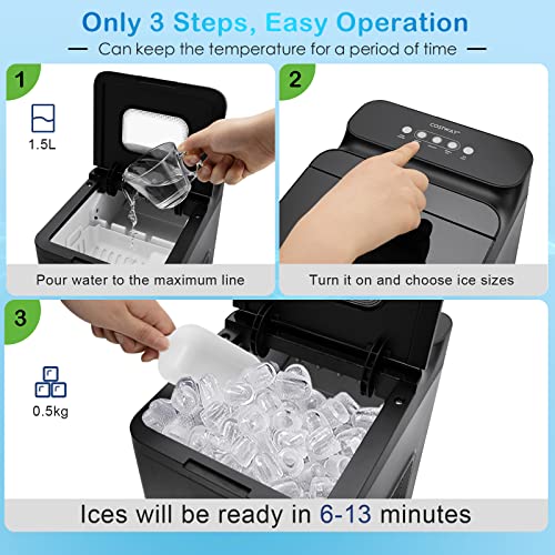 COSTWAY Countertop Ice Maker with Auto-Clean Function