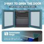 EUHOMY 55-Can Beverage Refrigerator with Glass Door