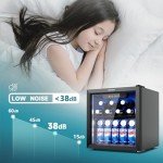EUHOMY 55-Can Beverage Refrigerator with Glass Door