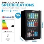 Subcold Ace100 LED Touch Control Beer Fridge