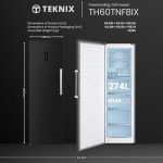Teknix Tall Freestanding No Frost Freezer - 274L