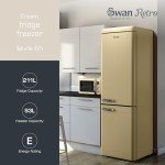 Swan Retro 70/30 Fridge Freezer - Cream