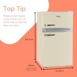 SIA 88L Retro Cream Under Counter Fridge Freezer