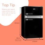 SIA RFM88K 88L Black Retro Fridge Freezer